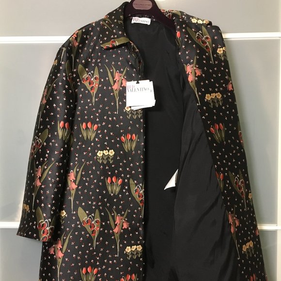 RED VALENTINO Blooming Garden Jacquard Coat - Picture 7 of 11